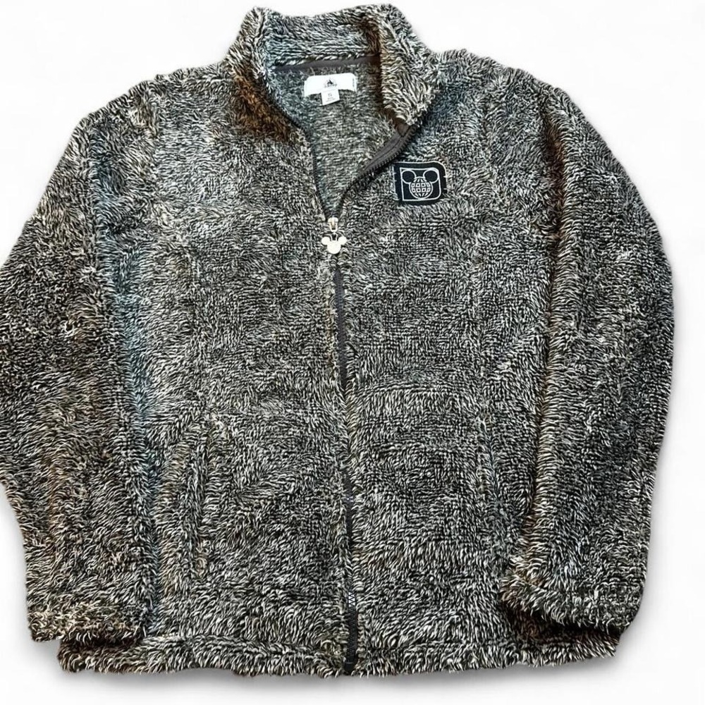 Walt Disney World Park‎ Mickey Mouse Black White Full Zip Fleece Jacket small